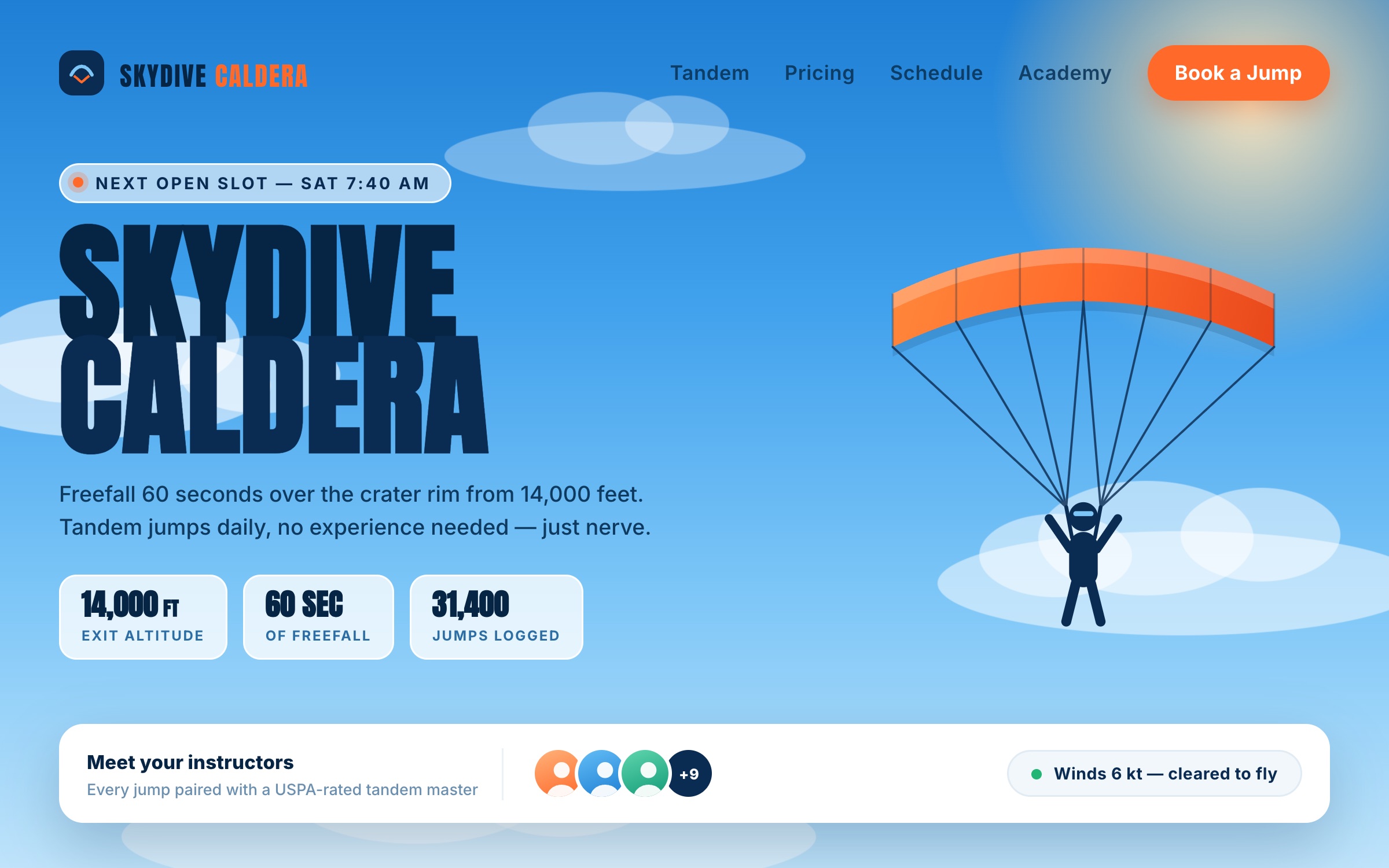 Skydiving School site